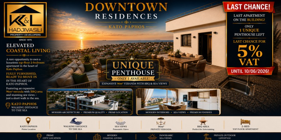 Downtown Residences unique penthouse in Kato Paphos